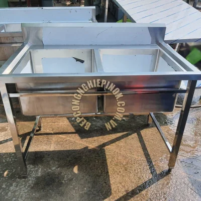 BÀN CHẬU RỬA CÔNG NGHIỆP 2 HỘC