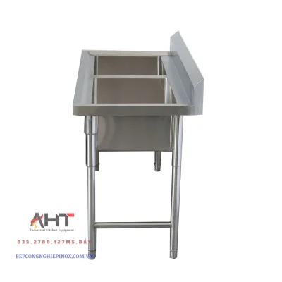 CHẬU RỮA INOX CÔNG NGHIỆP 2 HỘC