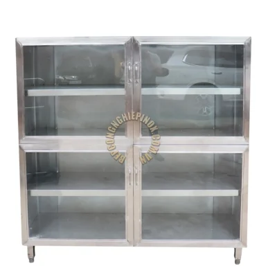 TỦ INOX 4 CỬA KÍNH