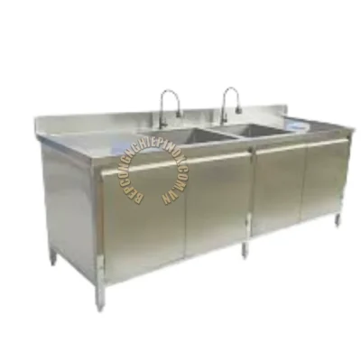TỦ INOX CÓ 2 CHẬU RỮA