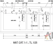 Bản vẽ bể tách mỡ đầy đủ kích thước chi tiết