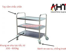 Cấu tạo xe đẩy hàng inox – Tìm hiểu về các bộ phận chính của xe đẩy hàng inox