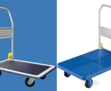 Xe đẩy hàng 4 bánh sàn nhựa hay sàn thép? Đâu là lựa chọn tốt nhất